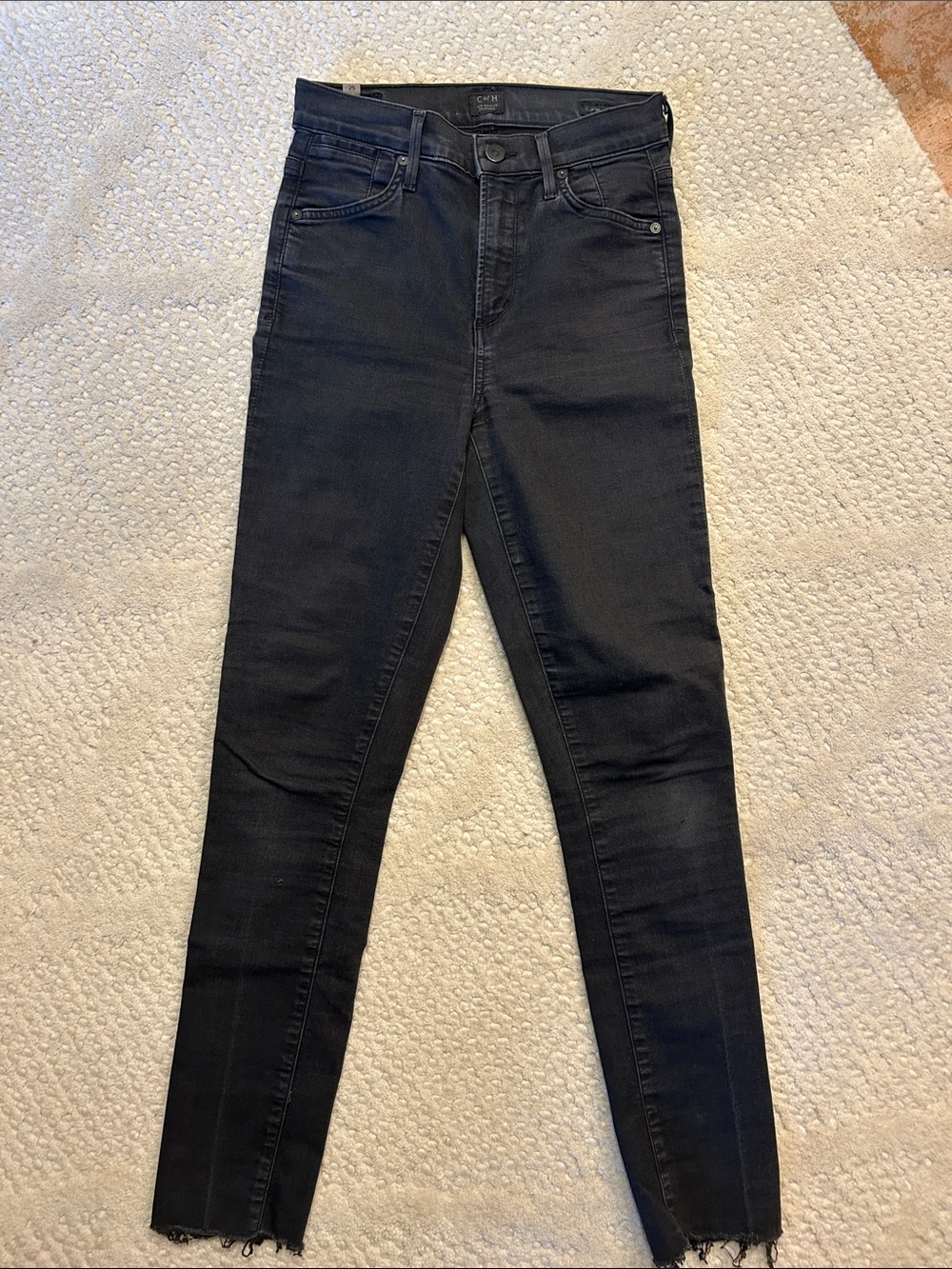 Citizen of Humanity- Charlie High-Rise Black Skinny Jeans